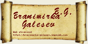Branimirka Galešev vizit kartica